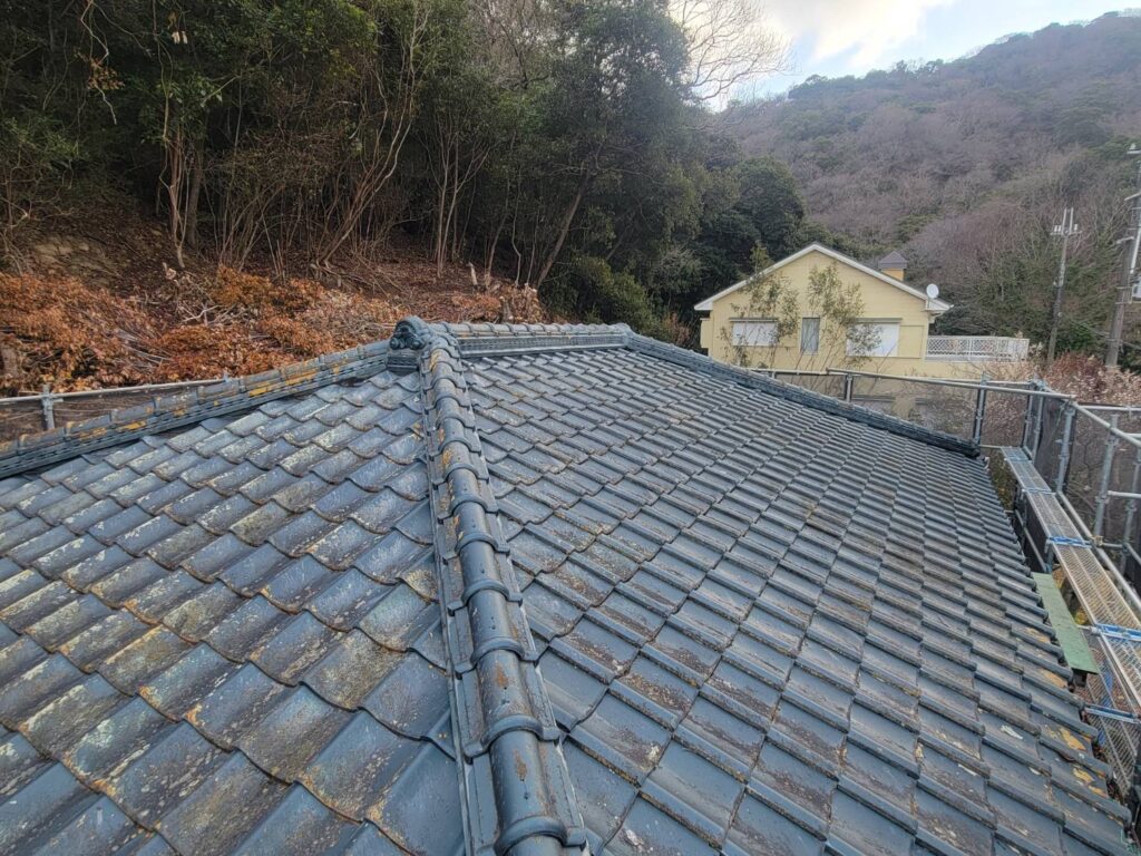 屋根葺き替え工事前